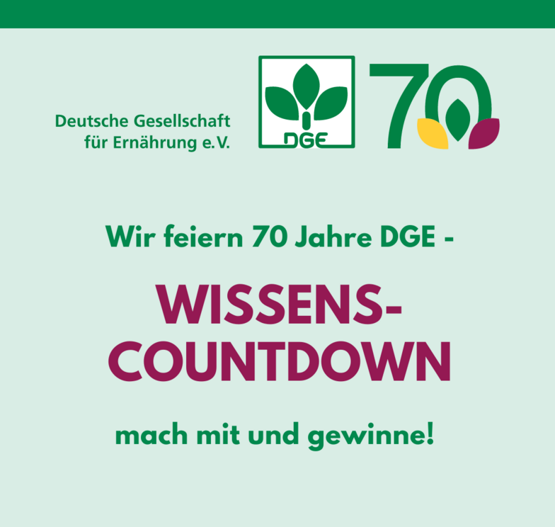 7-Wochen-Wissenscountdown zum 70. Geburtstag der DGE auf Instagram